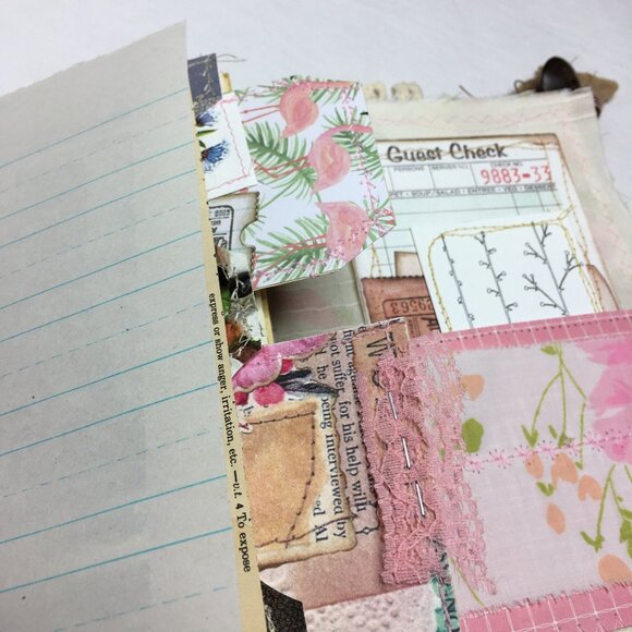 Writing Junk Journal Vintage Style Fabric Cover Diary Includes Ephemera No 21 u - Picture 9 of 10